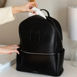 Le Vicky - Sac à couches en cuir vegan noir